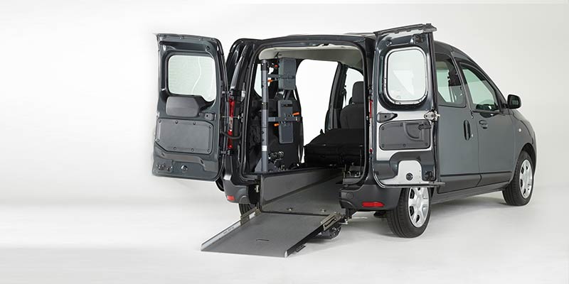 Dacia Dokker Rolli-In® Seitenansicht - Rampe offen Dacia Dokker Rolli-In® Seitenansicht - Rampe offen