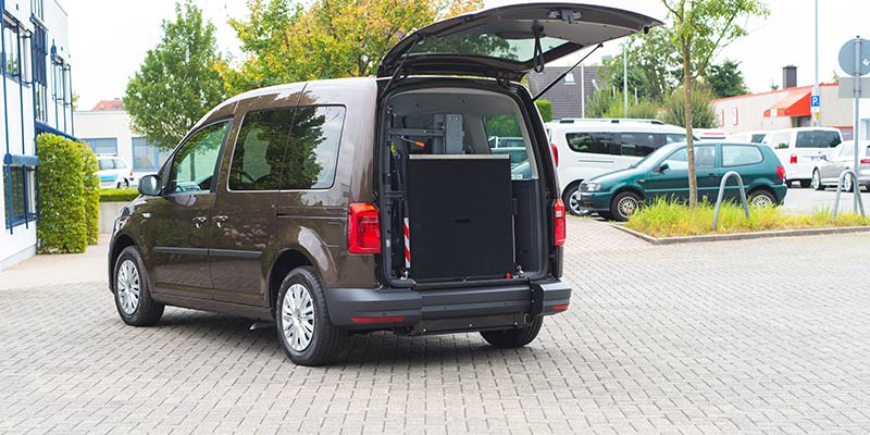 VW Caddy Rolli-In® Seitenansicht Rampe oben